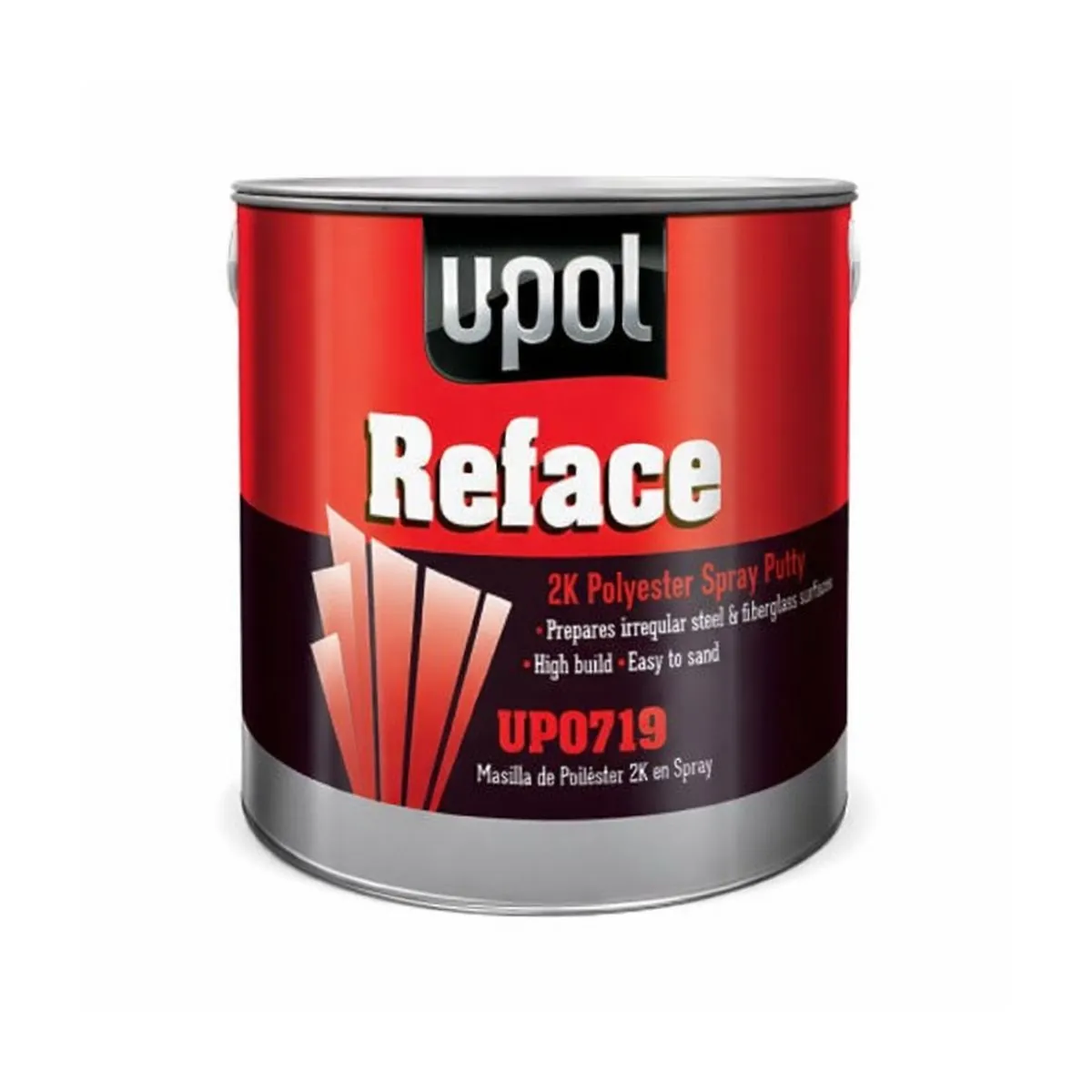 U Pol Products REFACE UP0719 2K Polyester Spray Putty, 1 L Tin, White