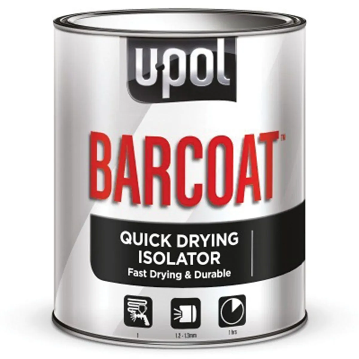 U Pol Products Barcoat UP0720 Quick Drying Isolator, 1 L Tin, Yellow, 1 hr Curing