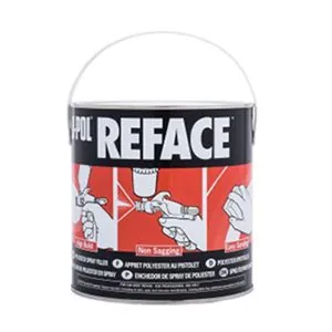 U Pol Products REFACE UP0733 2K Polyester Spray Putty, 2.5 L Tin, White
