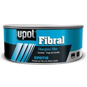 U Pol Products FIBRAL UP0753 Fiberglass Filler, 600 mL Can, Yellow, Fibrous/Paste