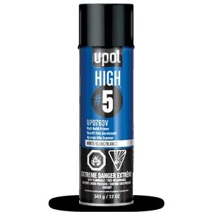 U Pol Products HIGH#5 UP0763V High Build Primer, 450 mL Aerosol Can, White, 21.5 sq-ft Coverage
