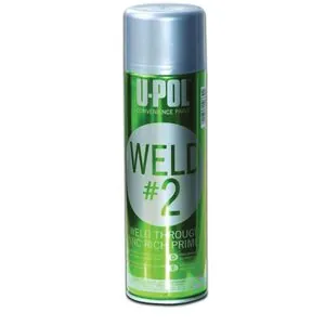 U Pol Products UP0789 WELD#2 Weld-Through Primer, 450 mL, Metallic Silver, 53.8 sq-ft Coverage, 10 to 20 min Air Dry Curing
