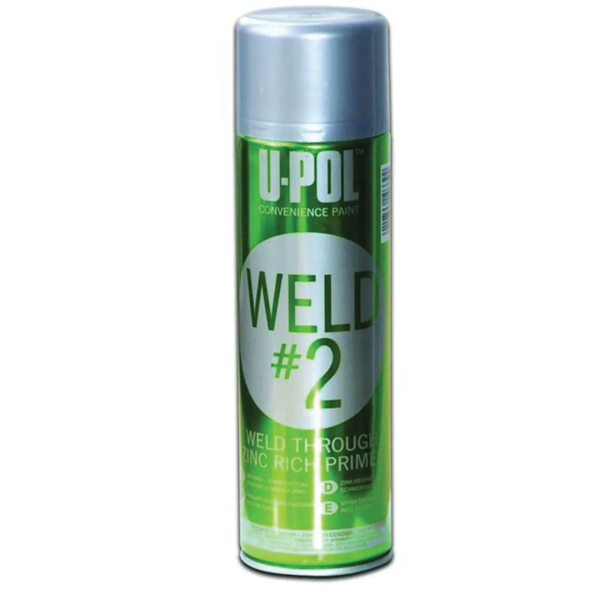 U Pol Products UP0789 WELD#2 Weld-Through Primer, 450 mL, Metallic Silver, 53.8 sq-ft Coverage, 10 to 20 min Air Dry Curing