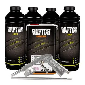 U Pol Products 0820VG Low VOC Raptor Kit, 1 gal, Black, 125 sq-ft Coverage