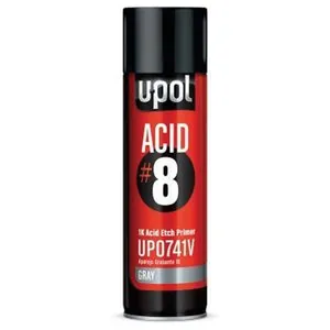 U Pol Products ACID#8 UP0837 Acid Etch Primer, 450 mL Aerosol Can, Black, Liquid, 48.4 sq-ft Coverage