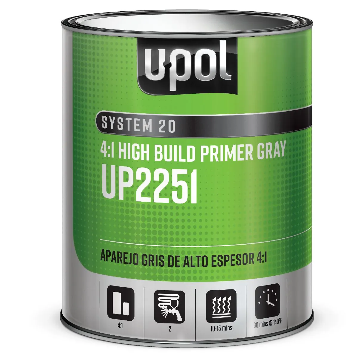U Pol Products SYSTEM 20 National Rule 4:1 High Build Primer - 1 Liter Tin - Gray