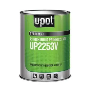 U Pol Products SYSTEM 20 UP2253V High-Build 2K Multi-Purpose Primer, 1 gal Tin, Gray, 4:1 Mixing, High-Build