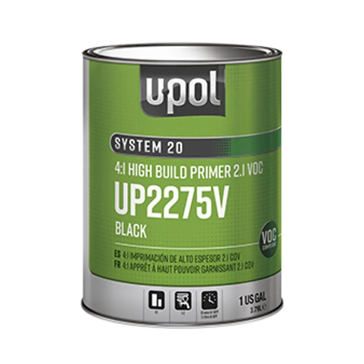 U Pol Products 2275V High VOC National Rule High Build Primer, 1 gallon Tin 4:1 Mixing - Black
