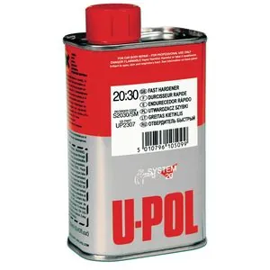 U Pol Products SYSTEM 20 UP2307 National Rule Fast Hardener, 250 mL Tin, Clear Liquid for 2K Primers and Clearcoats