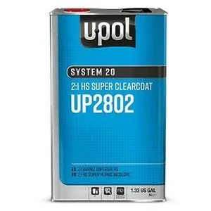 U Pol Products SYSTEM 20 UP2802 National Rule HS Super Clearcoat, 5 L Tin, Gloss, 2:1 Mixing