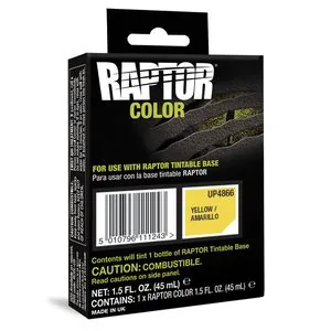 U Pol Products RAPTOR UP4866 Raptor Color, 1.5 fl-oz Pouch, Yellow, 3:1 Mixing, 30 sq-ft Coverage, 5 to 7 days Curing
