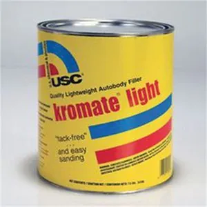 US Chemical Kromate 12050 Lightweight Autobody Filler, 1 gal, Yellow, Liquid