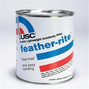 US Chemical FEATHER-RITE 21335 Lightweight Autobody Filler, 1 qt, Off-White, Liquid