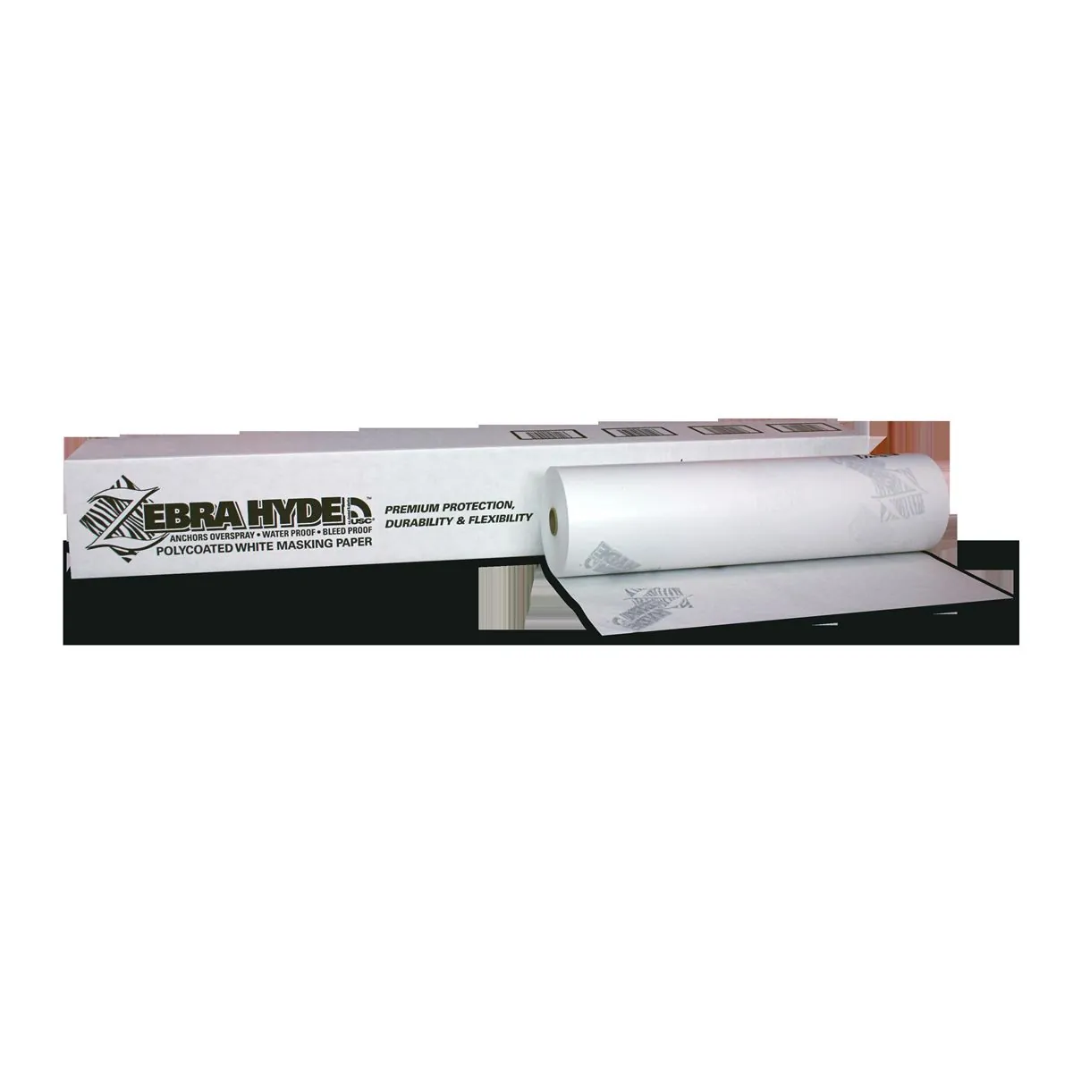 US Chemical Zebra Hyde 39018 Premium Masking Paper, 18 in W x 738 ft L, White