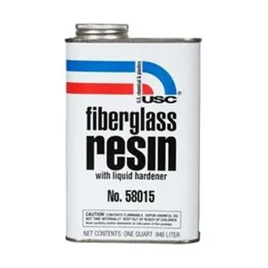 US Chemical 58015 Fiberglass Resin, 1 qt, Amber, Liquid
