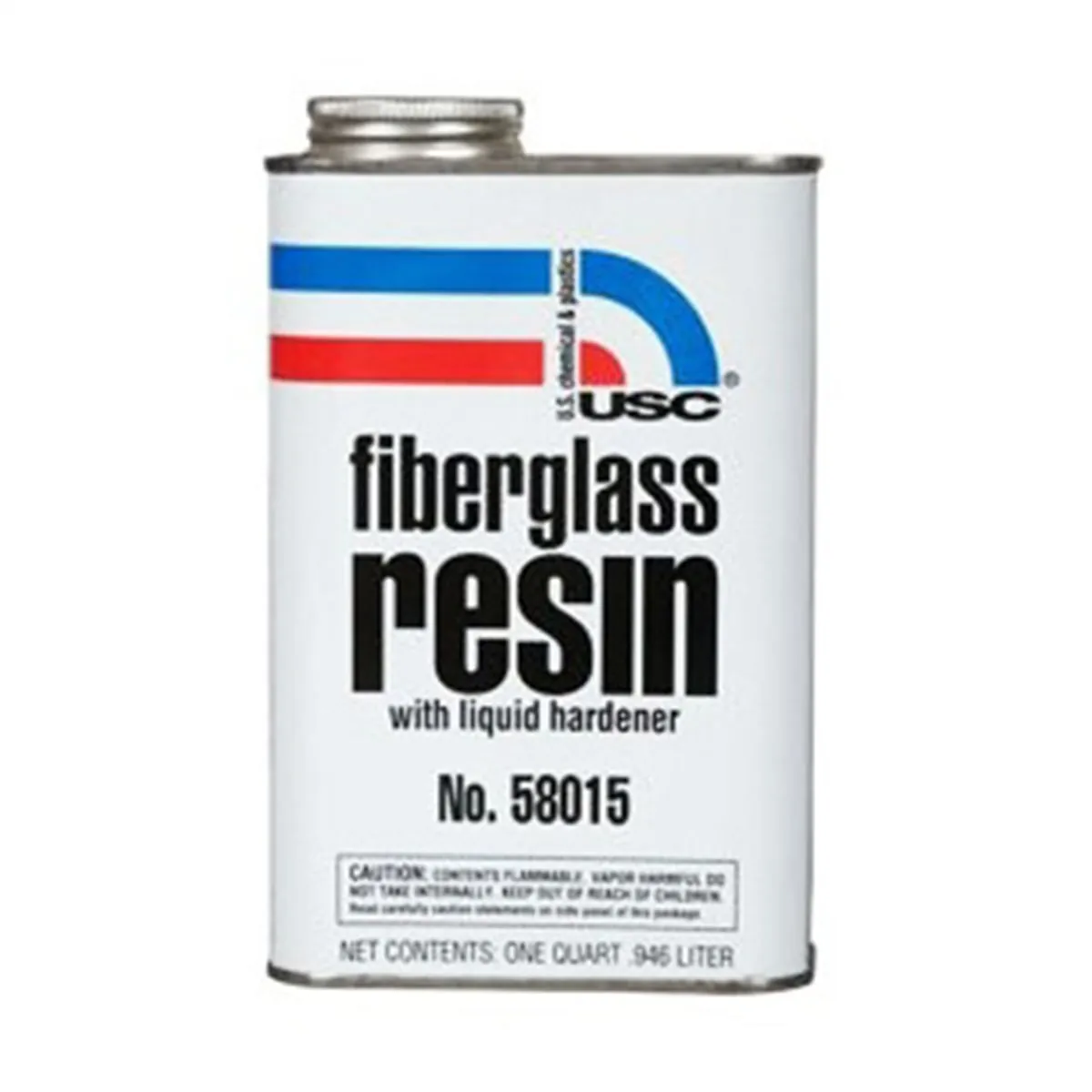 US Chemical 58015 Fiberglass Resin, 1 qt, Amber, Liquid