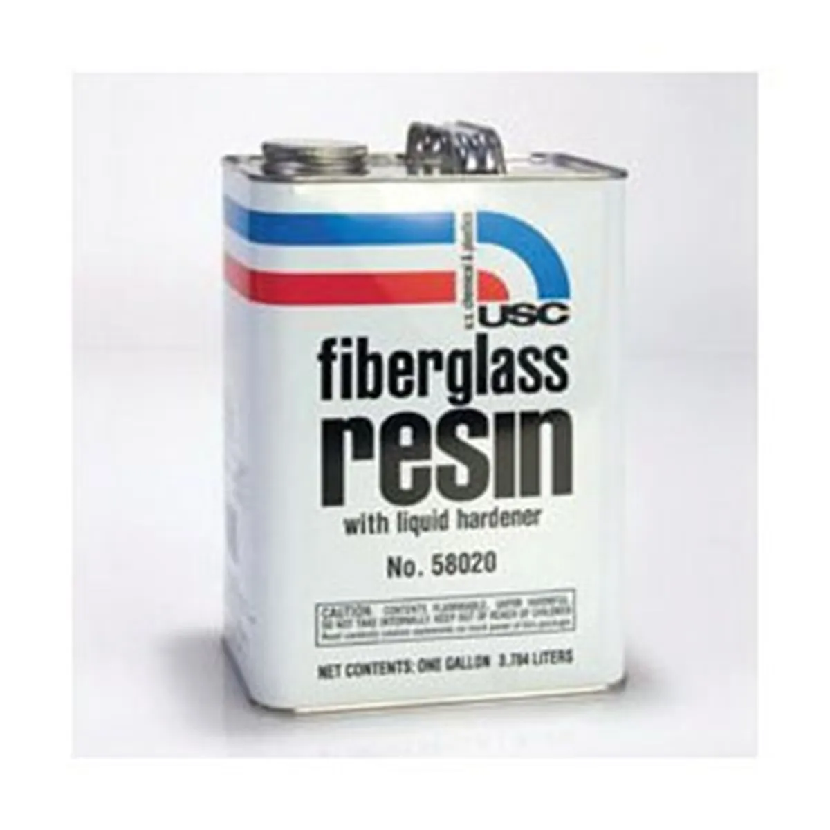 US Chemical 58020 Fiberglass Resin, 1 gal Can, Amber, Liquid