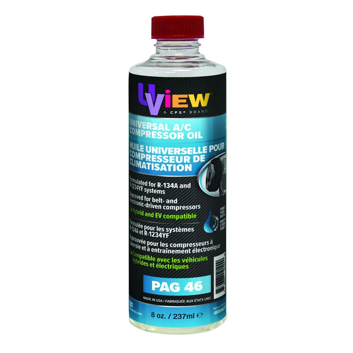 UVIEW Universal PAG 46 A/C Oil - 8 oz Bottle