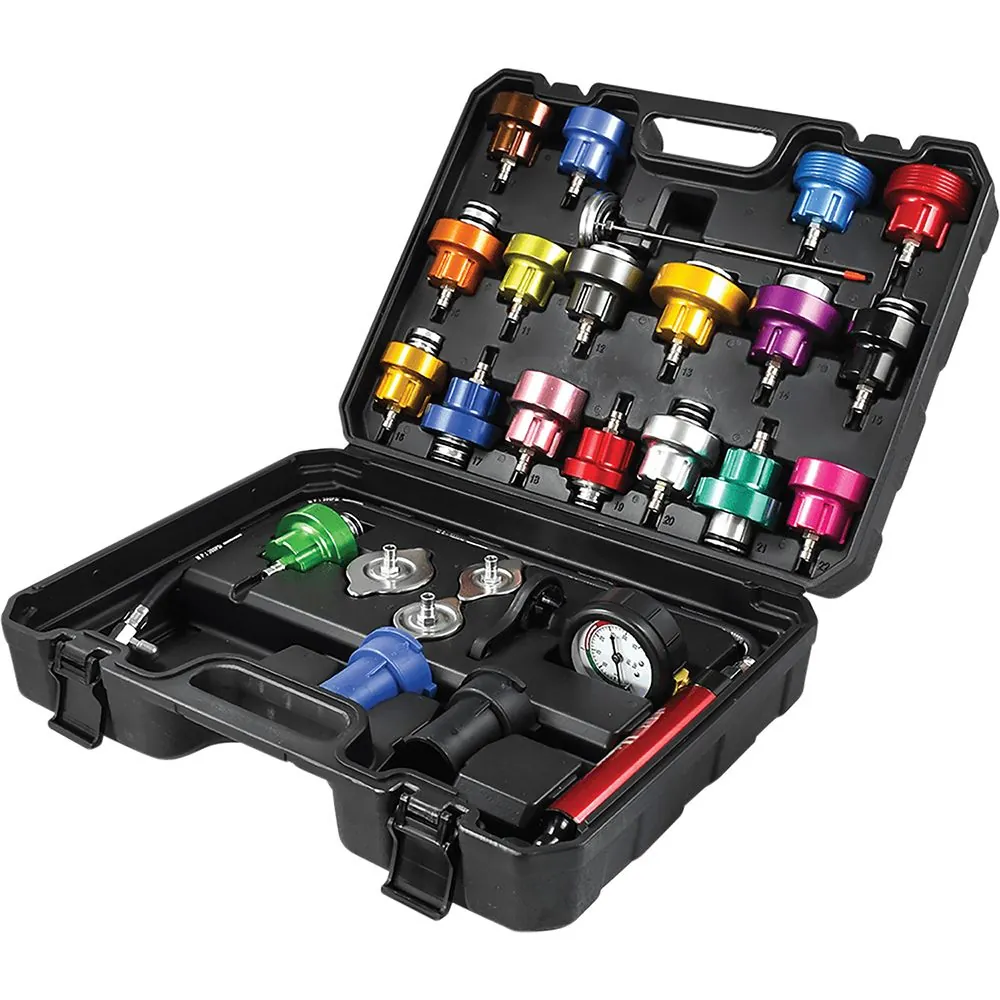 Universal Radiator Coolant Pressure Adapter Kit for Detecting Coolant System Leaks