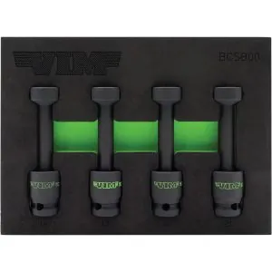 4 PC. 1/2'' DR. IMPACT BALL UJ CLOSE-QUARTER SOCKET SET