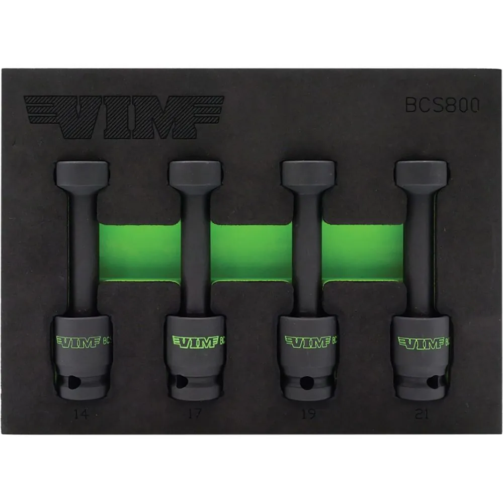 4 PC. 1/2'' DR. IMPACT BALL UJ CLOSE-QUARTER SOCKET SET