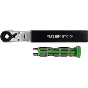 BICYCLE TOOL KIT - INDEXING FLEX HEAD 1/4'' BIT RATCHET AND 4 DOUBLE ENDED BITS