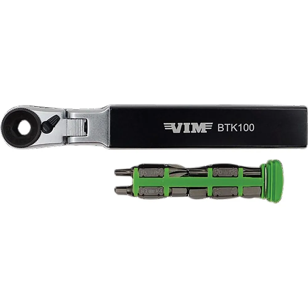 BICYCLE TOOL KIT - INDEXING FLEX HEAD 1/4'' BIT RATCHET AND 4 DOUBLE ENDED BITS