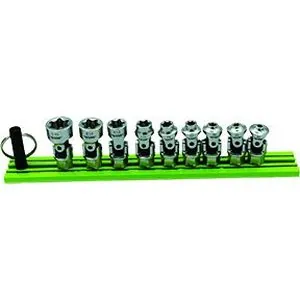 9PC DUAL DRIVE AND SPRING LOADED STUBBY UNIVERSAL SOCKET SET - ETORX