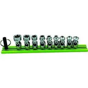 9PC DUAL DRIVE AND SPRING LOADED STUBBY UNIVERSAL SOCKET SET - ETORX