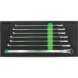 7 PC. DEEP SPLINE RATCHETING FLEX HEAD XL WRENCH SET (8-14MM)