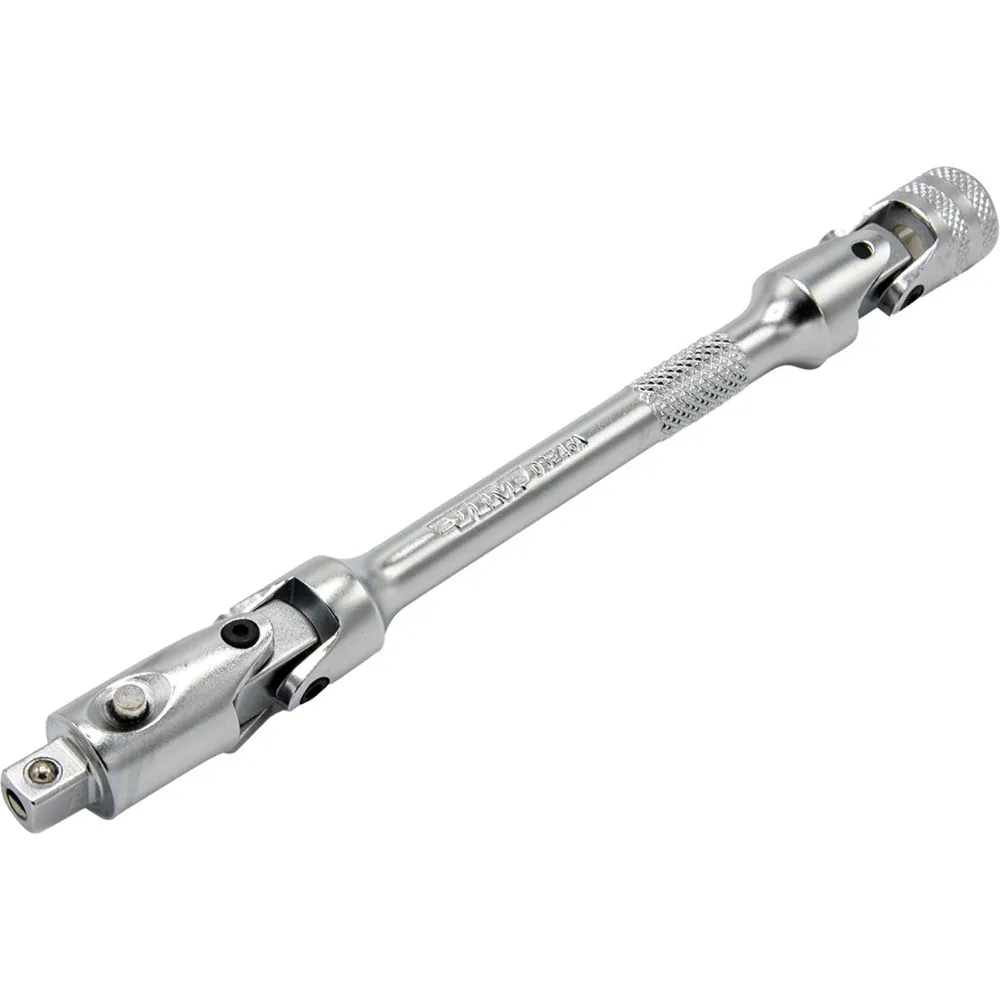 6" L 1/4" DR. Double Joint Universal Locking Extension W/Spring-Loaded Male End
