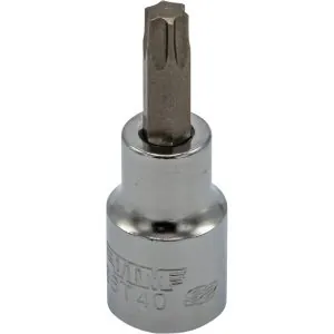 VIM Tools T40 Torx Bit, Satin Chrome 3/8 Square Drive Bit Holder