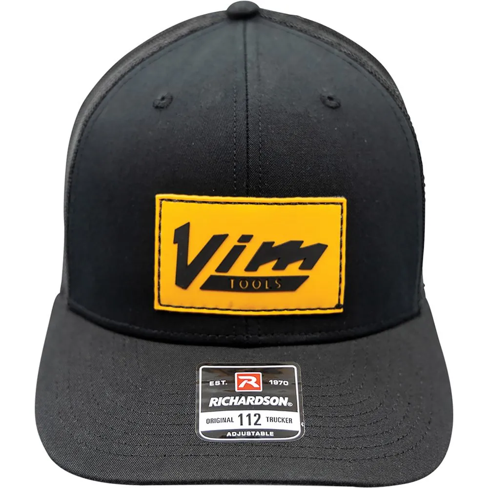 PVC VINTAGE ORANGE PATCH BLACK VIM LOGO - BLACK HAT