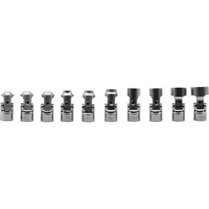10 Pc. 1/4in Dr. Stubby Universal Joint Metric Socket Set - Satin