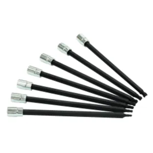 VIM Tools Ball TORX Extra Long Set, 7 Piece T10 Thru T40 TORX, 6 Inch Long, 1/4 Inch Square Drive