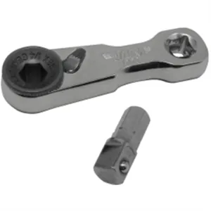 VIM Tools 1/4 Inch Mini Ratchet Double Square Drive, Offset Female Square Drive In Handle