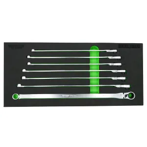 VIM Tools 7 Piece Deep Spline Ratcheting Flex Head XL Wrench Set (8-14 mm)