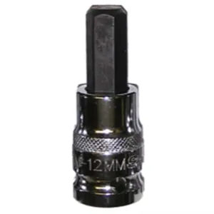 VIM Tools 12 mm Hex Bit, Chrome 1/2 Inch Square Drive Bit Holder