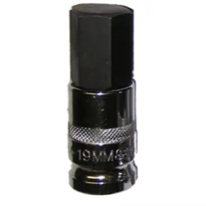 VIM Tools 19 mm Hex Bit, Chrome 1/2 Inch Square Drive Bit Holder