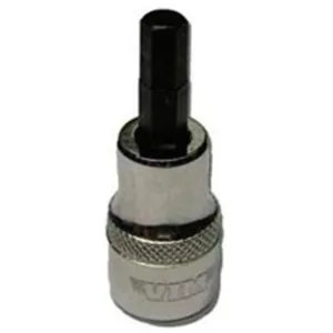 VIM Tools 6 mm Hex Bit, Satin Chrome 3/8 Inch Square Drive Bit Holder
