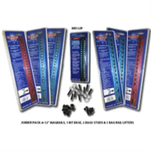 VIM Tools 10 Piece Magrail Jobber Pack, Includes (6) 12 Inch Magrails, (3) 1/4 Inch Peg Packs And (3) 3/8, (2) Packs Of Studs, Rail Lifters And A Bit Base