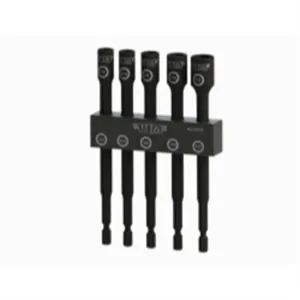 VIM Tools SAE/Inch Extra Long Nut Setter Kit, 6 Inch OAL 1/4, 5/15, 3/8, 7/16, & 1/2