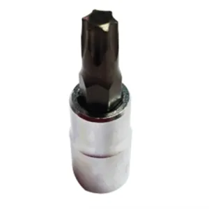 VIM Tools T15 TORX, Gun Metal Gray Bit, Satin Chrome 1/4 Inch Square Drive Bit Holder