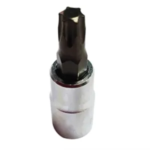 VIM Tools T25 TORX, Gun Metal Gray Bit, Satin Chrome 1/4 Inch Square Drive Bit Holder