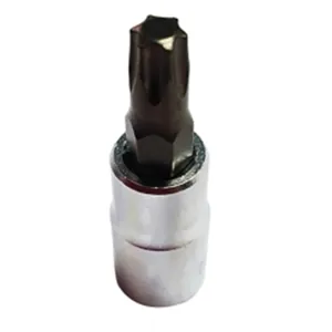 VIM Tools T27 TORX, Gun Metal Gray Bit, Satin Chrome 1/4 Inch Square Drive Bit Holder