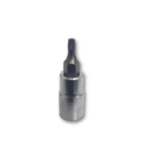 VIM Tools TR10 Tamper Proof TORX Gun Metal Gray Bit, Satin Chrome 1/4 Inch Square Drive Bit Holder
