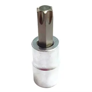 VIM Tools T40 TORX, Gun Metal Gray Bit, Satin Chrome 3/8 Inch Square Drive Bit Holder