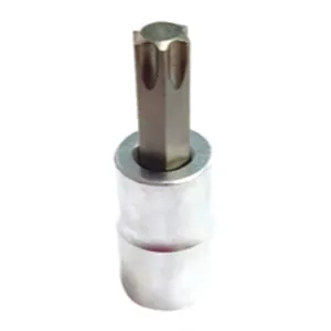 VIM Tools T45 TORX, Gun Metal Gray Bit, Satin Chrome 3/8 Inch Square Drive Bit Holder