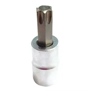 VIM Tools T47 TORX, Gun Metal Gray Bit, Satin Chrome 3/8 Inch Square Drive Bit Holder