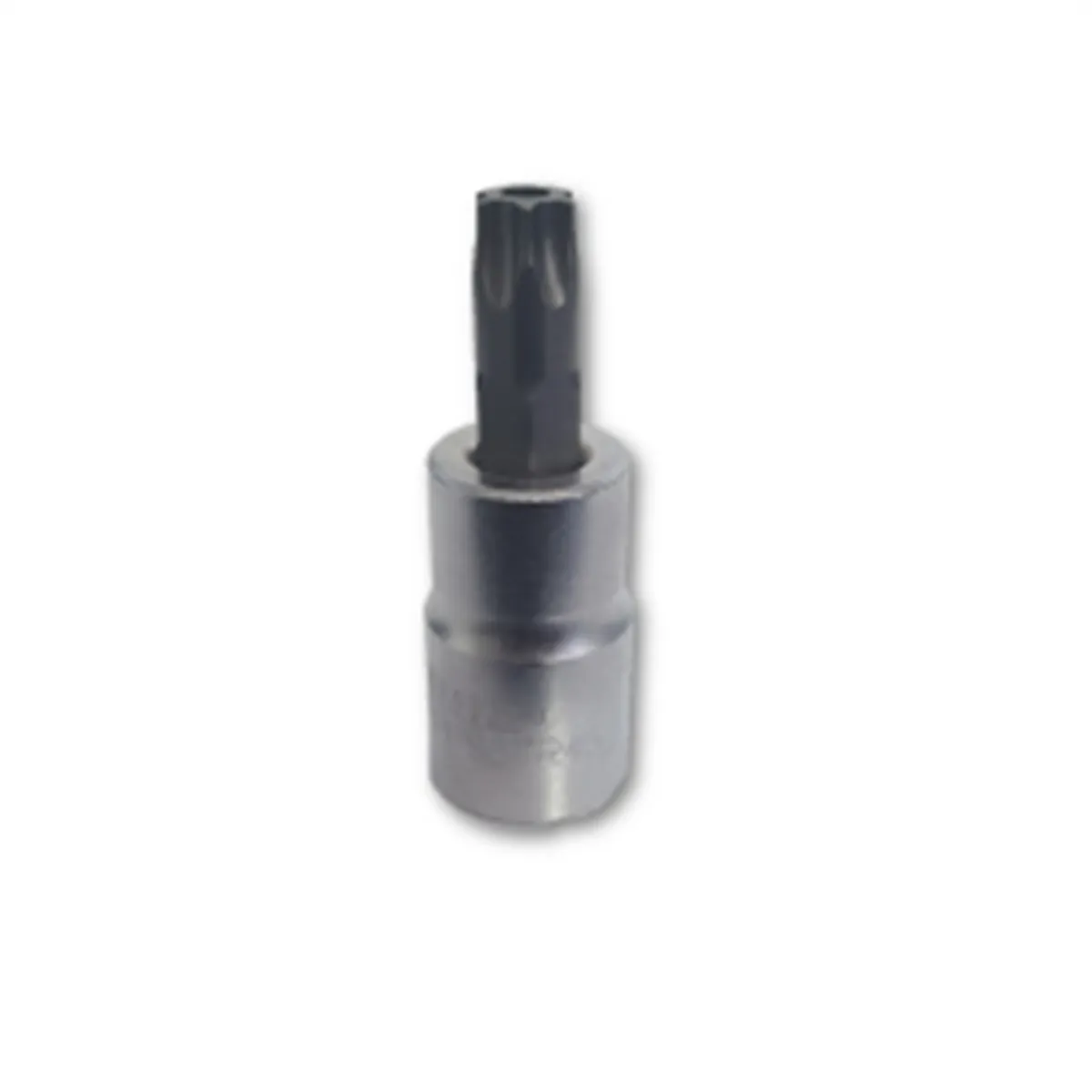VIM Tools TR45 Tamper Proof TORX Gun Metal Gray Bit, Satin Chrome 3/8 Inch Square Drive Bit Holder